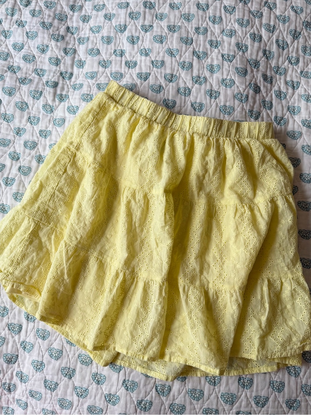 wild fable Yellow Eyelet Tiered Skater Skirt